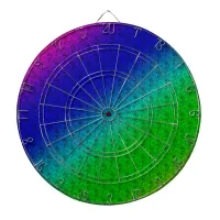 Diag Rainbow Gradient Floral Pattern Blue Green Dartboard With Darts