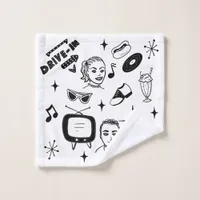 Retro Pop 1950's Style Nostalgic Graphics   Wash Cloth