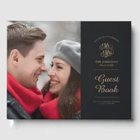 Wedding Photo Modern Minimalist Elegant Typography Guest Book