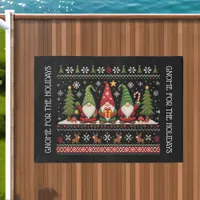 Funny Colorful Pixelated Gnome for the Holidays Outdoor Rug