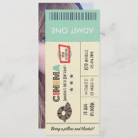 Retro Movie Ticket Birthday Party Photo Invite