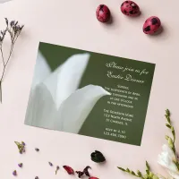 White Tulip Flower Easter Dinner Invitation