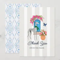 Italian Coastal Mediterranean Greyhound Bridal Thank You Card