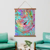 Red, Purple, Teal Color Blast Fluid Art Hanging Tapestry