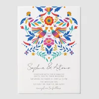 Colorful Mexican Floral Fiesta Wedding Vellum Invitations