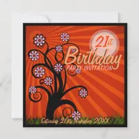 Whimsical Tree Sunshine Age Birthday Invitations