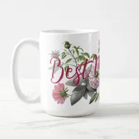 Magenta Accent Floral Mother's Day Coffee Mug