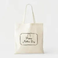 Hand Drawn Chic Coquette Bow Happy Mother's Day  Tote Bag