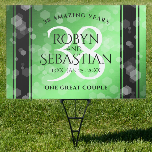 Elegant 38th Emerald Wedding Anniversary Sign