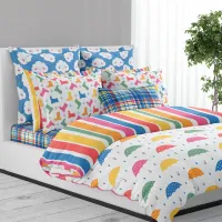 Rainbow Umbrellas Rainy Day Parade Collection Duvet Cover