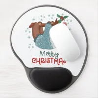 Lazy Sloth Christmas  Gel Mouse Pad