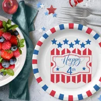 Happy 4th Stars and Stripes ID138 Paper Plates