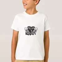 Sunand One Skeleton Heart Hands Unique Expression T-Shirt