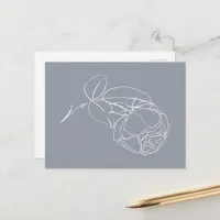 White Rose Flower Doodle  Postcard