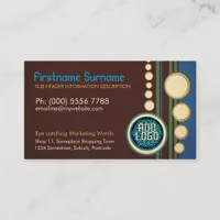 Modern Retro w/ Logo or Photo Business Per Business Card