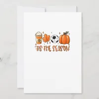 Tis The Season Leaf Latte Autumn Football Holiday Card