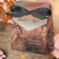 Elegant Vintage Copper Rose Quinceañera Favor Box