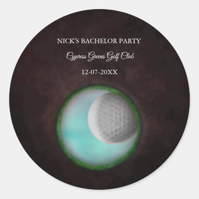 Golf Bachelor Party - Golfing trip Classic Stylish Classic Round Sticker