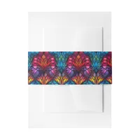 Stained Glass Holiday Card Invitation Belly Band