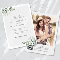 Eucalyptus QR Code Photo Wedding Invitation