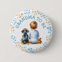 Grandma to be | Baby and Dachshund Baby Shower Button