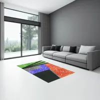 Modern Abstract Glittered Multicolored Geometric Rug