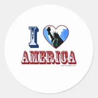 I Love America Classic Round Sticker