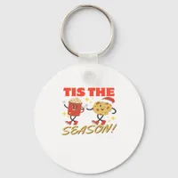 Tis The Season Christmas Retro Characters Keychain