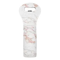 Elegant Marble and Rose Gold Foil Wine Bag