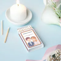 Simple, Cartoon-Iike  Spouses Illustration Wedding Matchboxes