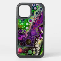 Purple, Lime Green, Black Fluid Art OtterBox Symmetry iPhone 12 Pro Case