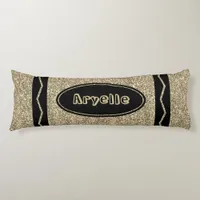 Antique Gold Glitter Crayon Body Pillow with Name