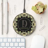 Elegant Vintage Lace Custom Words Wireless Charger