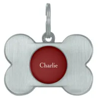 Custom Personalized Name Photo Art Deep Red Pet ID Tag