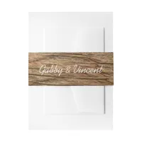 Rustic Barn Wood Country Wedding Invitation Belly Band
