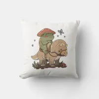 Cottagecore Frog  Aesthetic Mushroom Cute Goblinco Throw Pillow