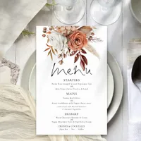 PAPER | Terracotta Florals Rustic Wedding Menu