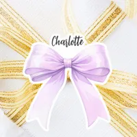 Bow purple name script sticker