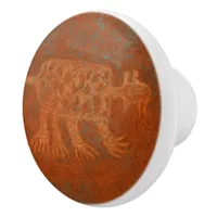 Southwest Canyons Petroglyphs Ceramic Knob