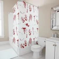 Horror Blood Splattered Bloody Handprints Psycho Shower Curtain