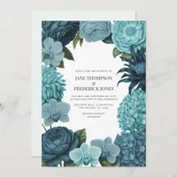 Sage Blue, Glacier Teal & Ice Mint Wedding Invitation