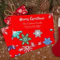 Colorful Snowflakes On Red Christmas Holidays  Envelope