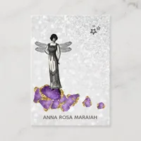 *~* Vintage Magical Fairy Amethyst Jewels  Square  Business Card