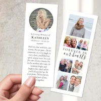 Minimalist Memorial Multi Photo Collage Funeral Bookmarks