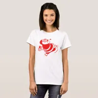 Retro Santa Running Red and White T-Shirt