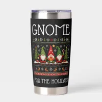 Funny Colorful Pixelated Gnome for the Holidays Insulated Tumbler