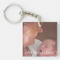 Love You Grandma Personalized Photo Keychain