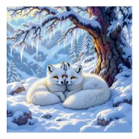 Winter Foxes on a Snowy Winter Day  Acrylic Print