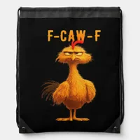 Gothic F-Caw-F Crow Funny Humor Drawstring Bag
