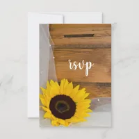 Sunflower and Veil Country Wedding RSVP Response